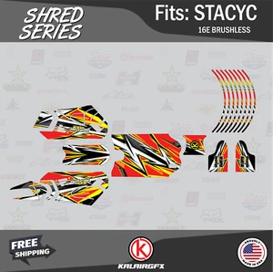 Graphics Kit for STACYC 16E Brushless Electric Bike (All Years)  Shred-red - Picture 1 of 6