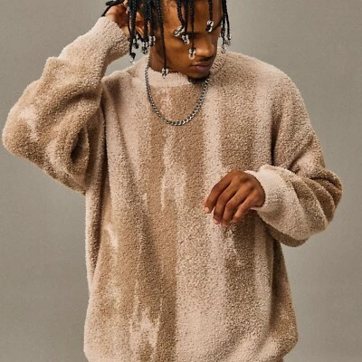 Men's Round Neck Sweater Casual Knitted Pullover Warm Sweaters - Image 1 of 4