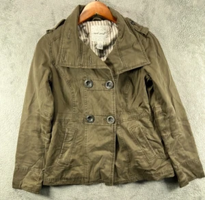 WET SEAL Womens Small Jackets Military Green Quilted Lined Double Breasted Twill - Bild 1 von 11