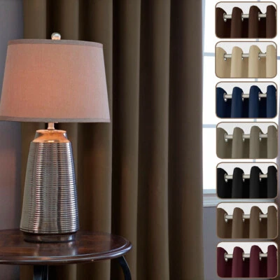 BLOCKOUT BLACKOUT 3 Layers Fabric Thermal Insulated Eyelet Top Curtains - image 1 of 3