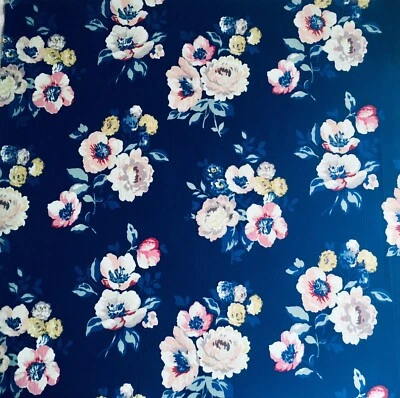 Windflower Bunch Navy Cath Kidston 20” 50cm Square Lightweight cotton fabric new - Image 1 of 4