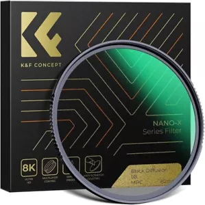 K&F Concept 67mm Diffusion Filter Ring Black Pro 1/8 Mist Filter Multi Coated - Picture 1 of 16