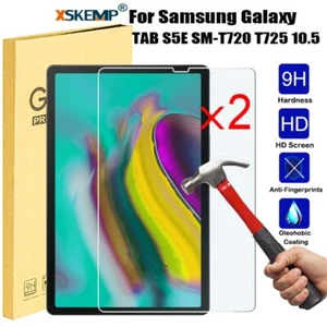 2Pcs Samsung Tab S5e 10.5 T720 T725 Tempered Glass Screen Protector Anti Shatter - Picture 1 of 14