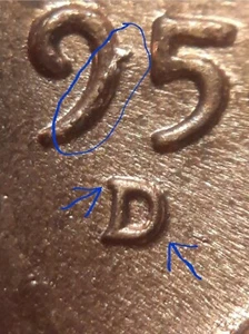 1954 D/D RPM and chip up on 9 error uncirculated Lincoln Wheat Cent #11 - Picture 1 of 7