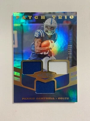 2019 Panini Plates & Patches Patch Trio Parris Campbell #PT-PCA /99 PATCH JERSEY - Image 1 of 4