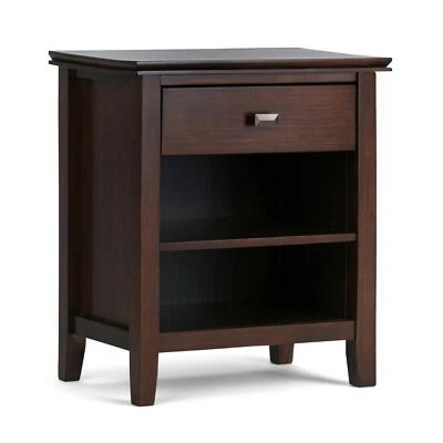 SIMPLIHOME Mesita de Noche Artesana 24 Pulgadas de Ancho, Mesita de Noche, Marrón Ruso SÓLIDO Foto 1 de 4