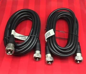 Confezione da due cavi antenna coassiali 12 piedi RG-8X UHF PL-259 50 ohm *venditore USA* - Foto 1 di 2