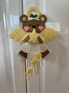 Vintage handgefertigte Nadelspitzen-Engelsbär in ""Bearly"" gebrauchtem Zustand Baumtopper - Bild 1 von 3