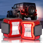 For 2018-2022 Jeep Wrangler JL JLU LED Tail Lights Rear Lamp Assembly (Red Lens)