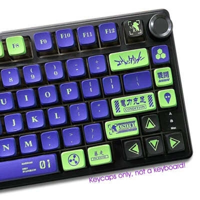 EVA-01 NEON GENESIS EVANGELION Mecha-01 Keycaps PBT for MX Mechanical Keyboards - Image 1 of 4
