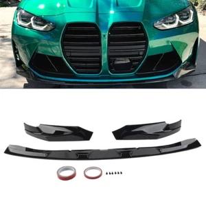 Front Stoßstange Lippe Spoiler für BMW G80 M3 G82 G83 M4 2021-2023 Glanz Schwarz - Bild 1 von 12