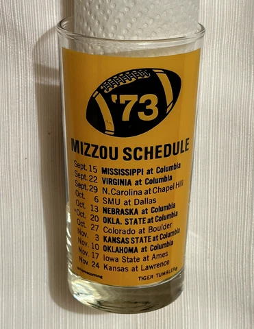 1973 Missouri University Tigers Football Mizzou Glass Cover