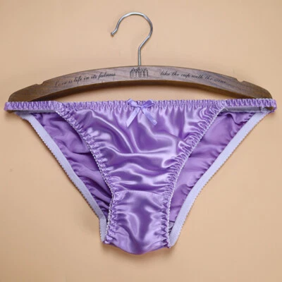 2 Pair Women 100 Silk Panties String Bikinis Bow Cute Underwear Knickers Bottoms - Image 1 of 4