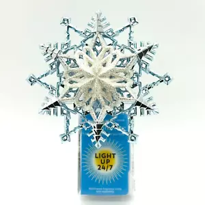 Bath & Body Works Blue & White Snowflake Wallflower Plug In Light Up Nightlight - Picture 1 of 5
