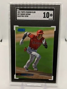 SHOHEI OHTANI /50 Blue Foil 2021 Stadium Club Short Print SP Angels SGC 10 GEM - Picture 1 of 4