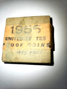 1955 US SILVER PROOF SET IN ORIGINAL MINT BOX AND ORIGINAL PACKAGING Uncertified - Picture 1 of 8