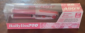 BABYLISS CERAMIC TOOLS 1” PINK 450* HAIR STRAIGHTENER FLAT IRON -LIMITED EDITION