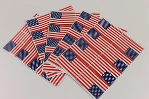 Set 5 of 4" USA Flag Decal Sticker - 1 Set 8 pcs total of 40 Stickers - Picture 1 of 2