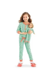 American Girl Beforever Medium 10/12 Pajama Set Green Scotty Dogs Thermal Henley - Picture 1 of 11