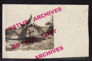 Gordon NEBRASKA RPPC c1910 SIOUX INDIAN CAMP Indians CHIEF & RIFLE Tepee NE - Picture 1 of 3