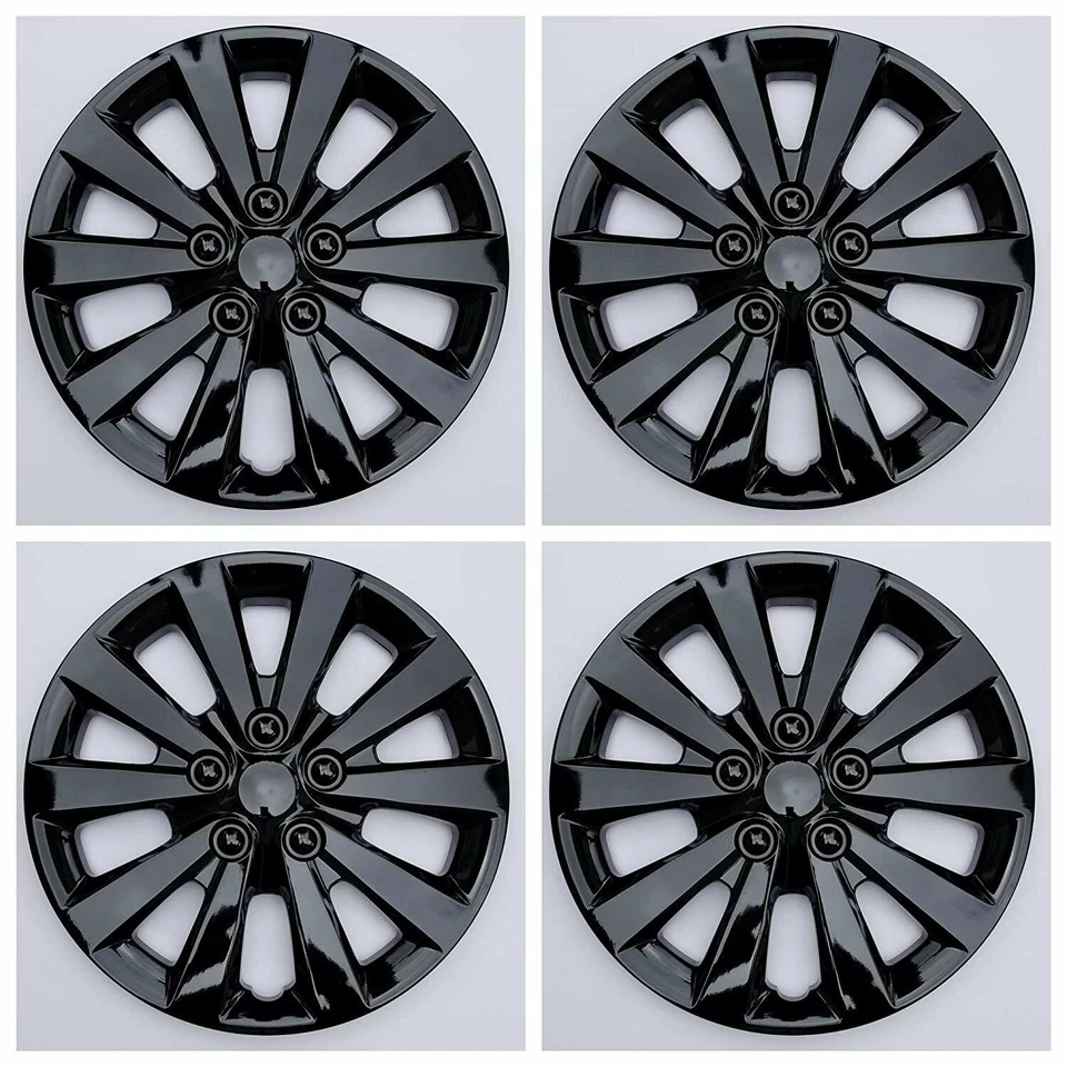 New Wheel Covers Hubcaps Fits 2013-2019 Nissan Sentra S/SV 16" Black Set Of 4 - Image 1 of 4