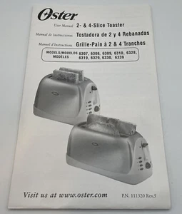 Oster User Manual For 2 & 4 Slice Toaster Booklet Only - Picture 1 of 6