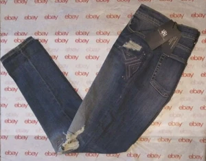 New ROCK & REPUBLIC Size 8 BERLIN Destructed Mid-Rise Skinny Jeans Culture Club - Picture 1 of 9