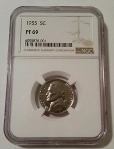 NGC 1955 Jefferson Nickel Proof PF69 - Picture 1 of 2