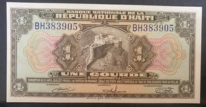 HAITI, 1951-64, UNE GOURDE, Papiergeld, bankfrisch, NEU, knackig-prägefrisch - Bild 1 von 2