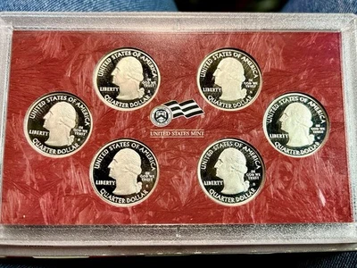 2009 S SILVER PROOF State TERRITORIES Quarter Set    Box and COA 6 Coins US Mint - Image 1 of 4