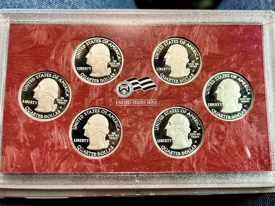 2009 S SILVER PROOF State TERRITORIES Quarter Set    Box and COA 6 Coins US Mint - Image 1 of 4