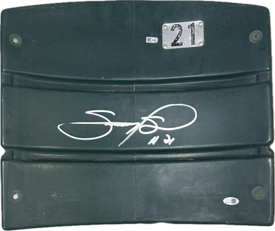 SAMMY SOSA FIRMADO ORIGINAL VERDE WRIGLEY RESPALDO ASIENTO DE CAMPO MLB & JSA WB9669645 Foto 1 de 4