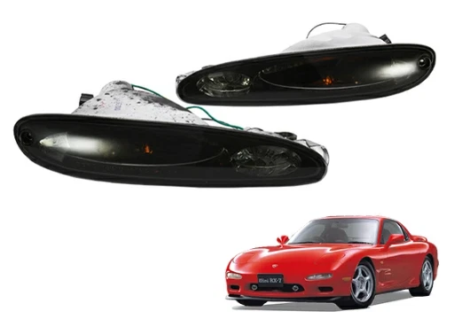 Mazda RX-7 FD3S Early model Front Bumper Combination Lamps Black smoke L & R M4! Foto 1 de 4