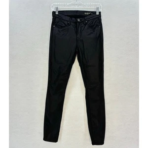 Blank NYC Black Shiny Mid Rise Skinny Jeans Emo Rock Emo Casual size 27 - Picture 1 of 9