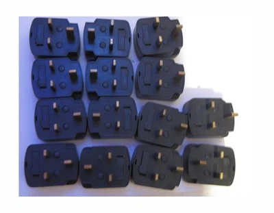 批量 14 件 Power Bright PB-12 美国至英国 3 管旅行接地插头适配器 — 第 1/2 张图片