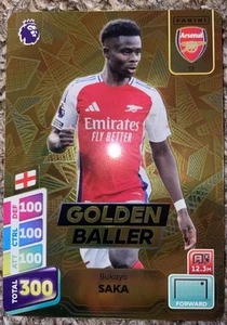 Bukayo Saka GOLDEN BALLER 33 Card PANINI XL ADRENALYN PLUS 2025 Premier League - Picture 1 of 1
