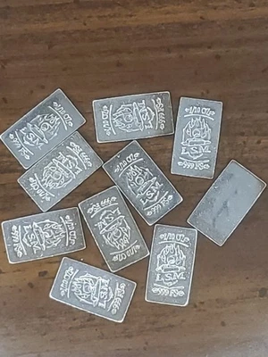 Lot Of 10 - 1/10th Oz. Liberty Silver Mint Bars - Image 1 of 4