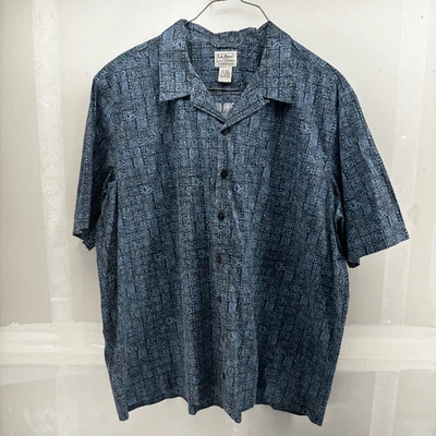 Vintage L.L. Bean Camp Hawaiian Aztec Mexico Short Sleeve Casual 2XLT Shirt - Image 1 of 4