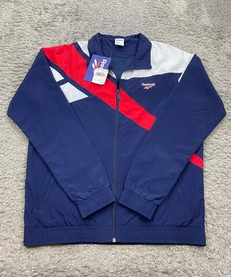 Chaqueta cortavientos Reebok Track para hombre grande vector cremallera completa bloques de colores clásica nueva con etiquetas Foto 1 de 4