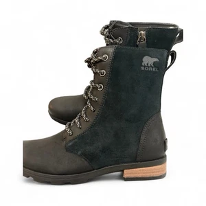 SOREL Emelie Waterproof Combat Boot Size 7 US New in Box - Picture 1 of 5