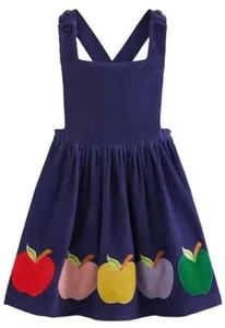 Mini Boden Apple Corduroy Pinafore Jumper Dress Navy 7-8Y - Picture 1 of 6