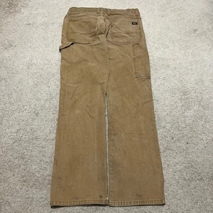 Dickies Distressed Faded Carpenter Tan Workwear Pants 34Wx32L - Picture 1 of 8