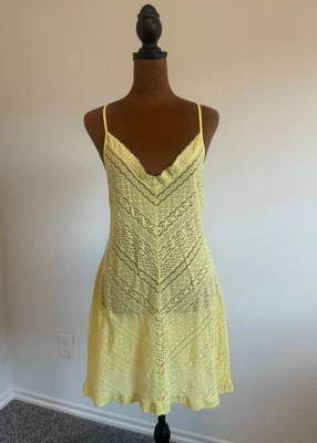 Victoria's Secret Y2K Vintage Yellow Sheer Nightie Sleep Dress Women's Size M - Image 1 of 4