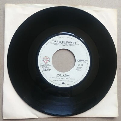 THE DOOBIE BROTHERS Just In Time/Keep This Train A Rollin 45 ROCK Record Vinyl - Image 1 of 2