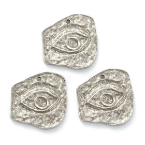 Eye Stainless Steel Pendants Charms.0.61X0.63" 1 pc - Picture 1 of 6