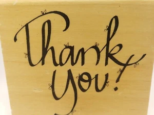 Thank You Wood Mounted Rubber Stamp for Crafts Cards - Picture 1 of 6