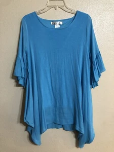 Reckless Angel Aqua Short Sleeve Tunic Women's Size Large - Picture 1 of 11