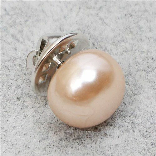 6pcs/lot Imitation Pearl Brooch Pins Zircon Circle Button Pin Women Jewelry Acc - Image 1 of 4