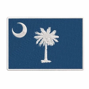 South Carolina State Flag Embroidered Applique Iron-On/Hook & Loop Patch 3" x 2" - Picture 1 of 8
