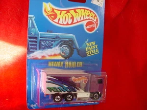 HOT WHEELS #238 HIWAY HAULER WITH BASIC WHEELS ON BLUE CARD FREE USA SHIPPING - Picture 1 of 1